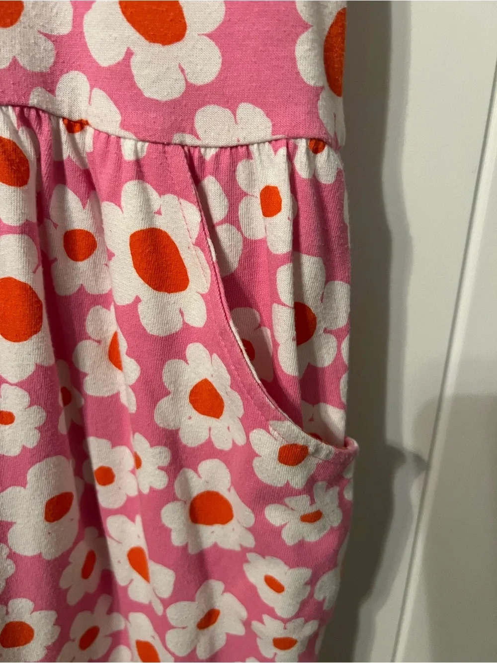 Cat & Jack Girls 14 XL Pink Floral Short Sleeve Pocket Play Dress